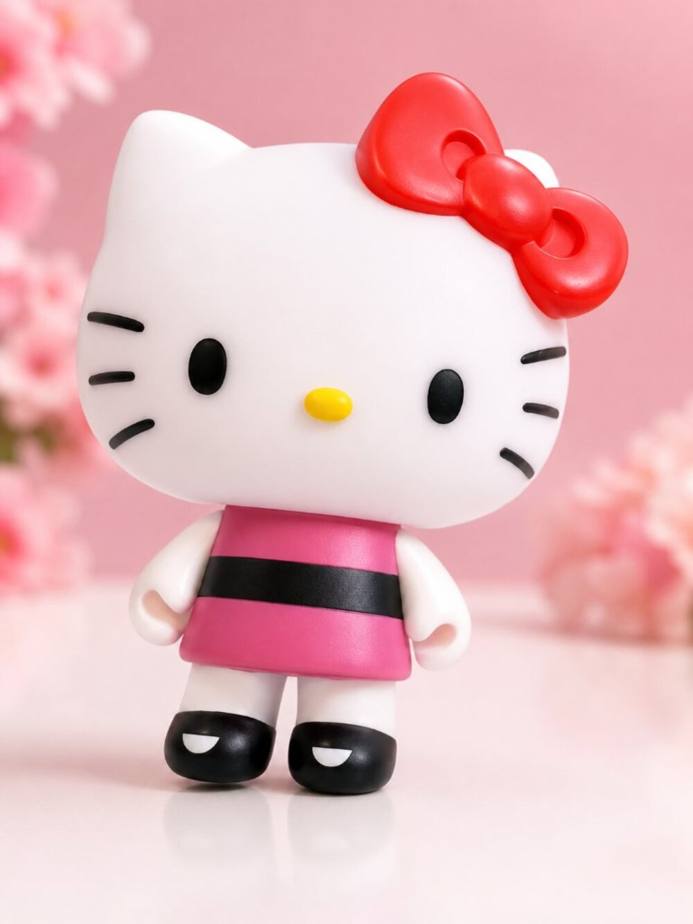 Hello Kitty Mini Figurine Pink Dress Collectible